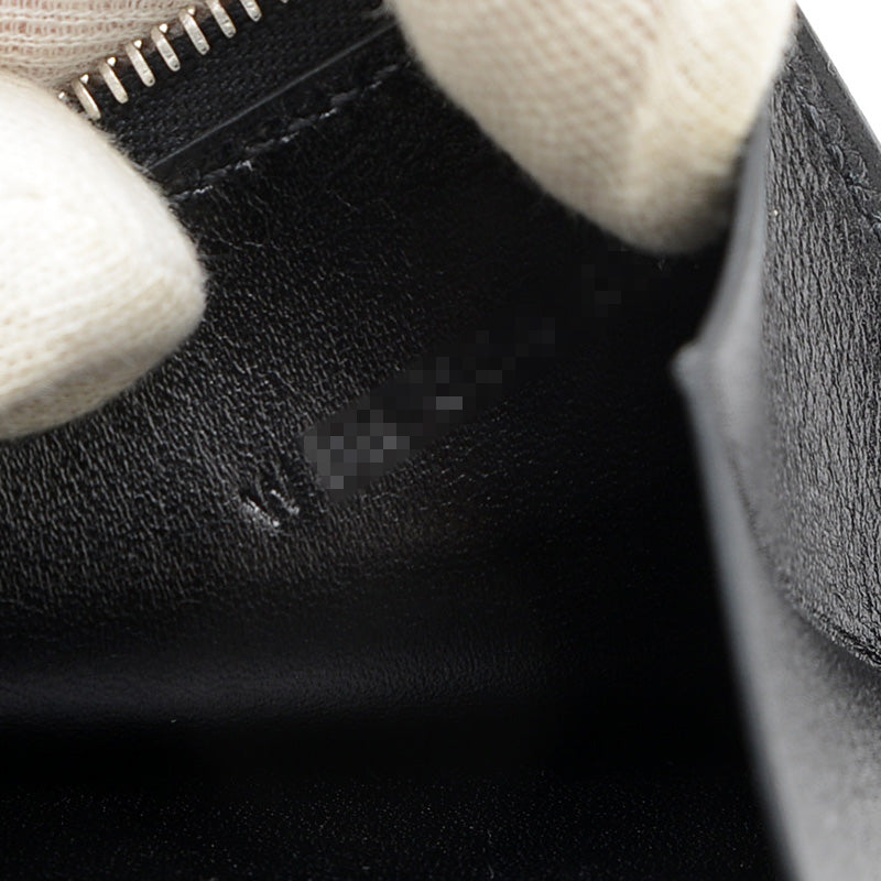 ベアンコンパクト モノクローム ボックスカーフ ソーブラック ブラック金具 W刻印 二つ折り財布