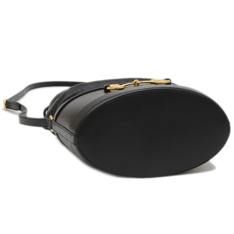 ホースビット バケットバッグ ショルダー レザー ブラック 602118 ショルダーバッグ