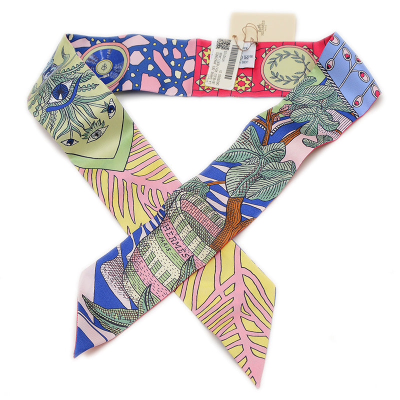 ツイリー スカーフ アマゾンのダンス ブルーロワイヤル/ジョーヌ/マルチカラー スカーフ