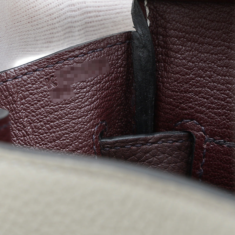 バーキン30 パーソナル トゴ パールグレー/ルージュセリエ ローズゴールド金具 K刻印 ハンドバッグ