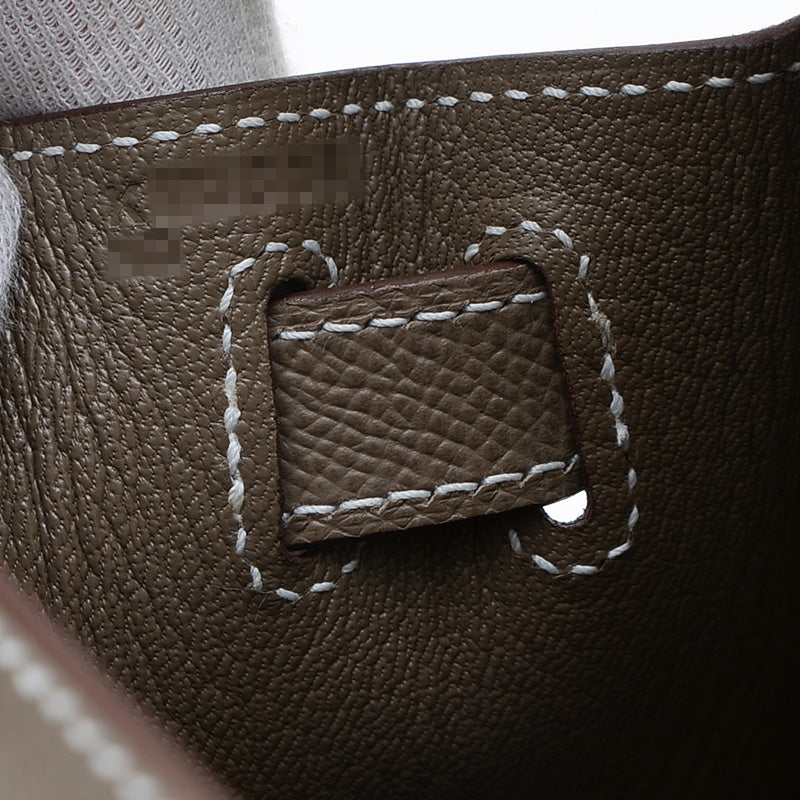 ケリー28 外縫い エプソン エトゥープ ゴールド金具 K刻印 ハンドバッグ