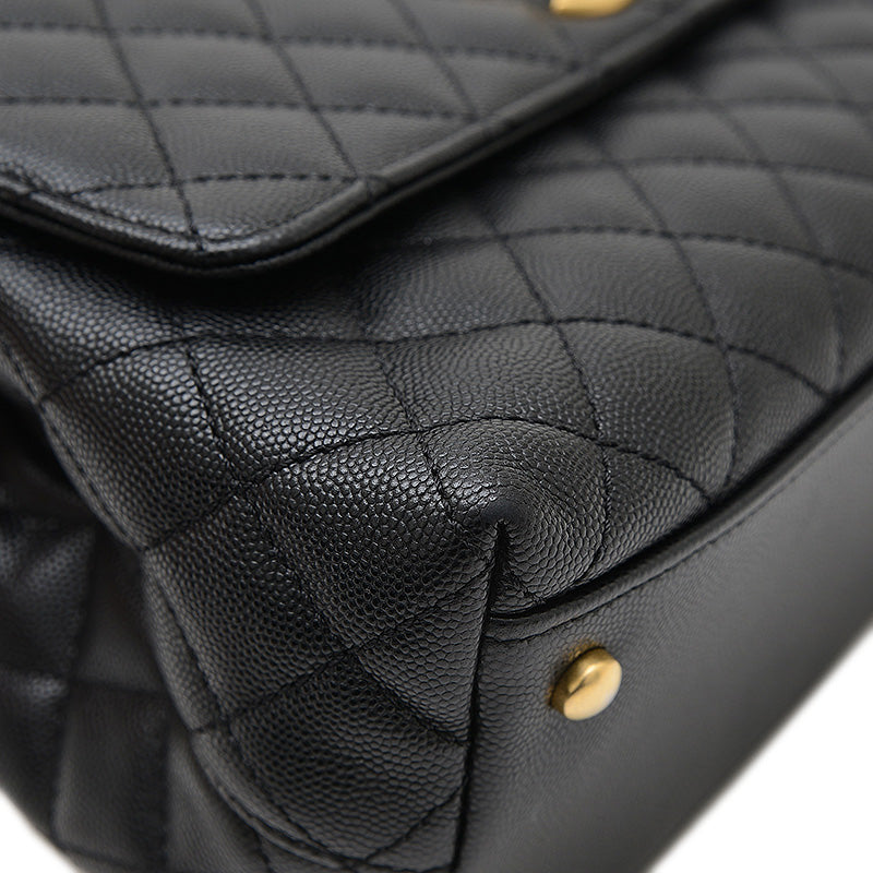 ココハンドル 29 2WAYバッグ キャビア ブラック ゴールド金具 A92991 ハンドバッグ