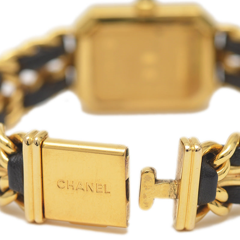 プルミエール レディース 黒文字盤 GP クォーツ Lサイズ H0001 腕時計