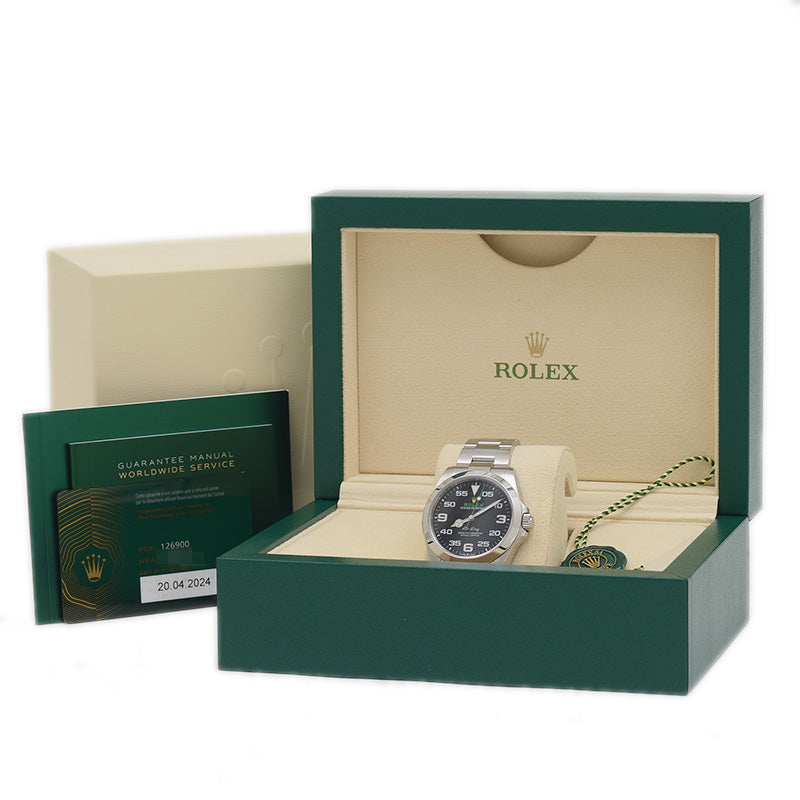 エアキング 126900 黒文字盤 SS オートマ メンズ 2020年4月 腕時計