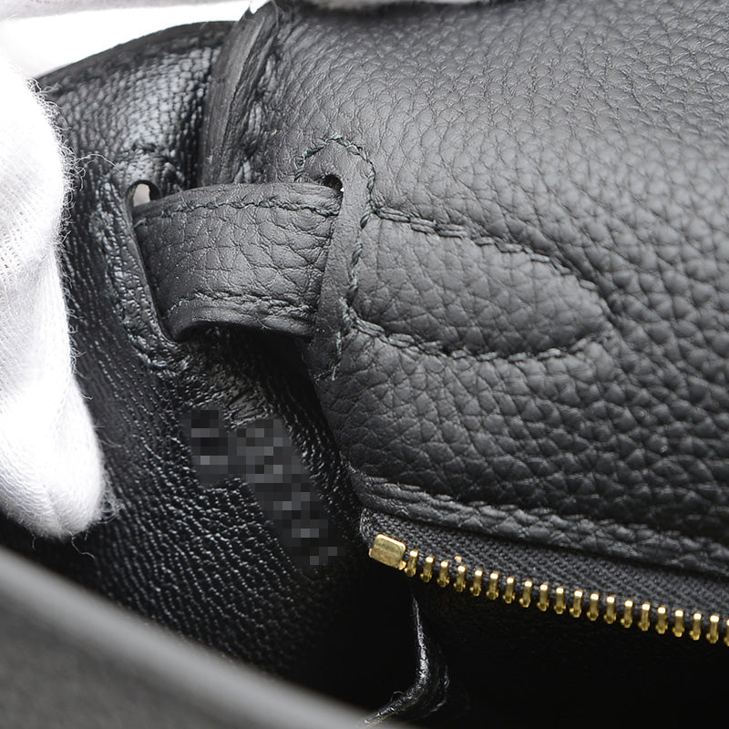 ケリー25 内縫い トゴ ブラック ゴールド金具 W刻印 ハンドバッグ