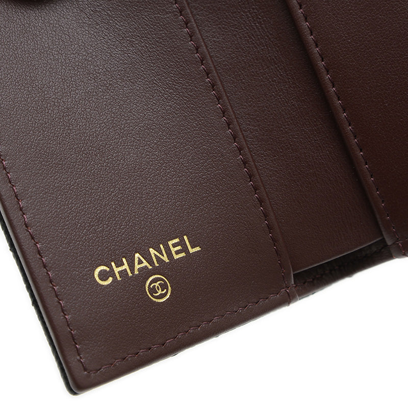 マトラッセ 三つ折り財布 キャビアスキン ブラック ゴールド金具 AP0230 三つ折り財布