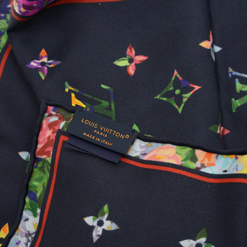 LVガーデン スカーフ シルク ブラック/マルチカラー M77995 スカーフ