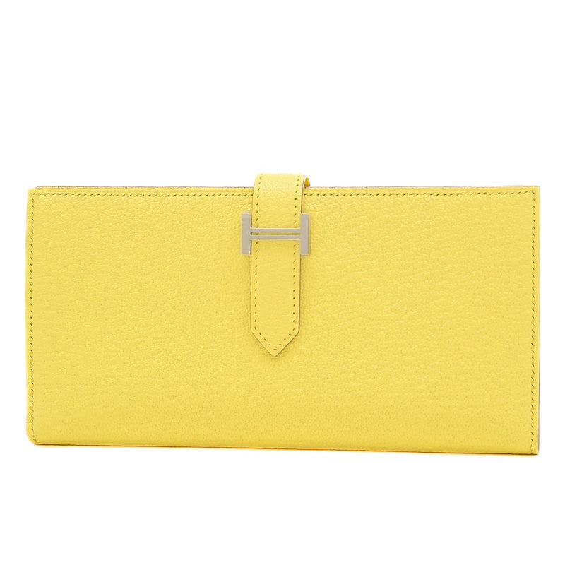 ベアンスフレ 二つ折り長財布 エプソン リモンチェッロ シルバー金具 B刻印 長財布