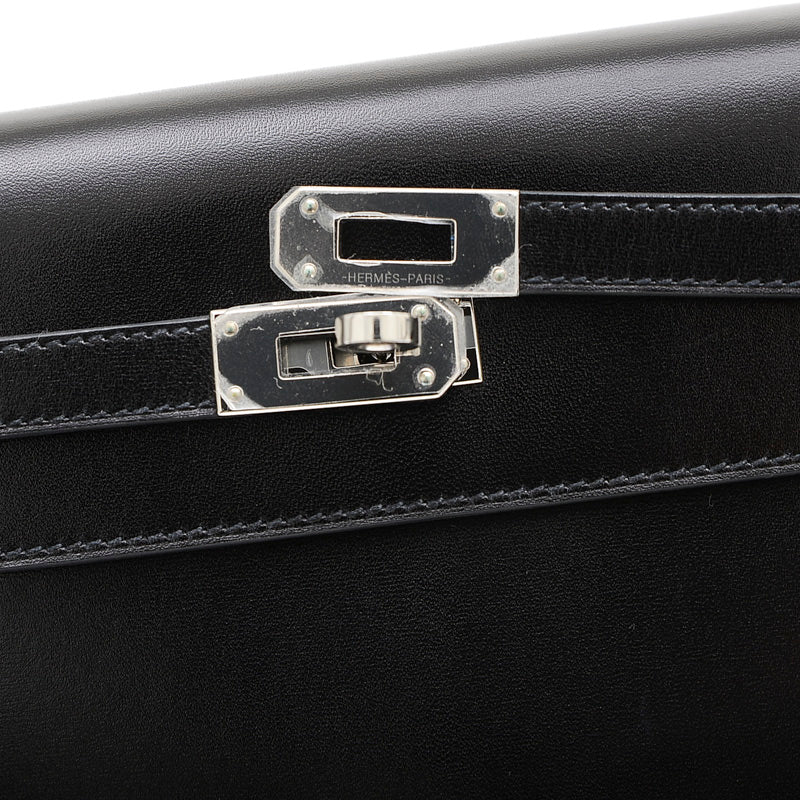 ケリートゥーゴー ショルダーウォレット ボックスカーフ ブラック シルバー金具 長財布