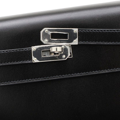 ケリートゥーゴー ショルダーウォレット ボックスカーフ ブラック シルバー金具 長財布