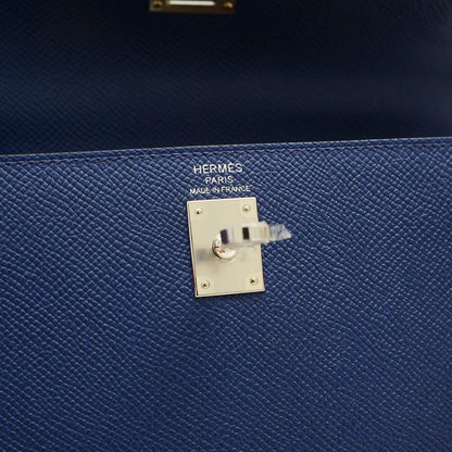 ケリー25 トリコロール エプソン サフィール/ルージュセリエ/ルージュピマン B刻印 ハンドバッグ