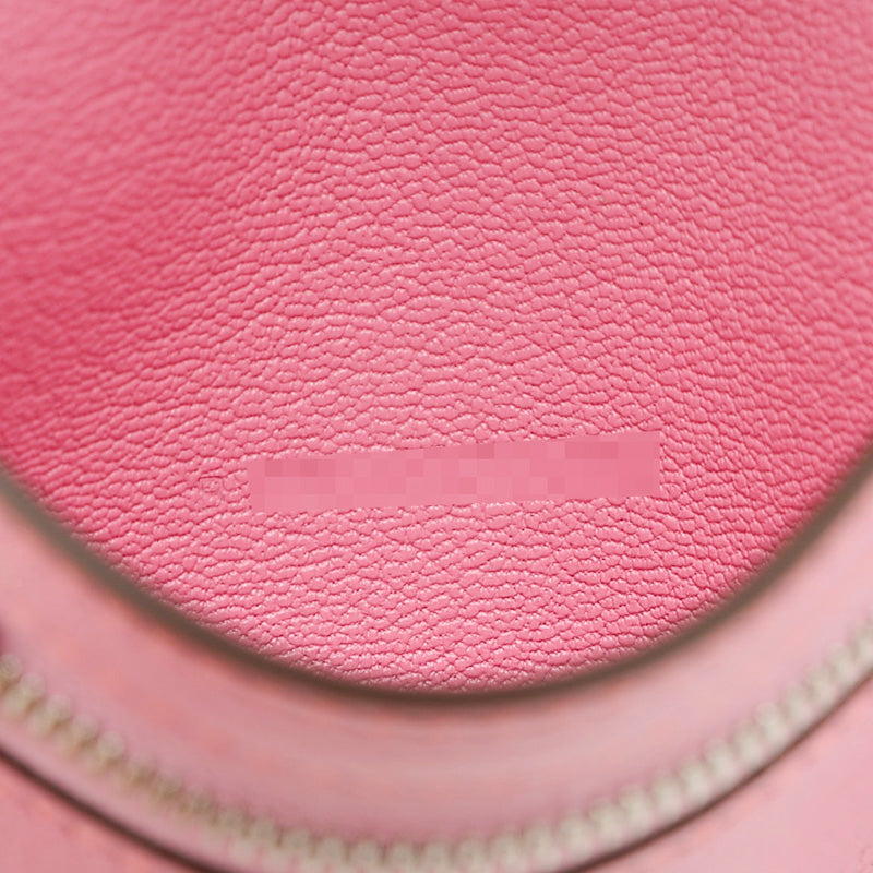 ベアンコンパクト 二つ折り財布 オーストリッチ バブルガムピンク シルバー金具 B刻印 二つ折り財布