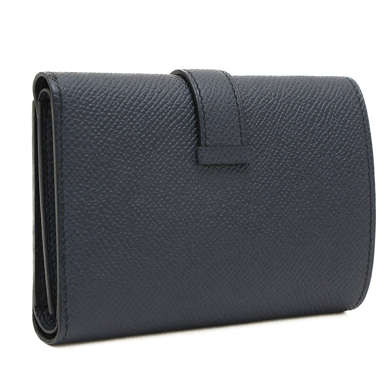 ベアンコンビネ 三つ折り財布 エプソン ブルーインディゴ ゴールド金具 B刻印 三つ折り財布