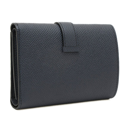 ベアンコンビネ 三つ折り財布 エプソン ブルーインディゴ ゴールド金具 B刻印 三つ折り財布