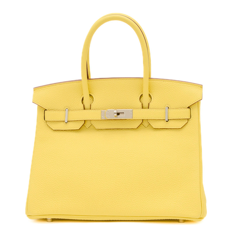 バーキン30 トゴ ジョーヌプッサン シルバー金具 B刻印 ハンドバッグ