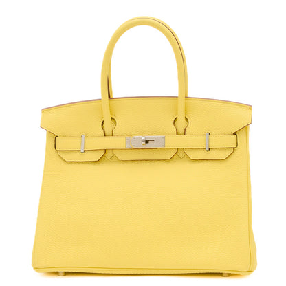 バーキン30 トゴ ジョーヌプッサン シルバー金具 B刻印 ハンドバッグ