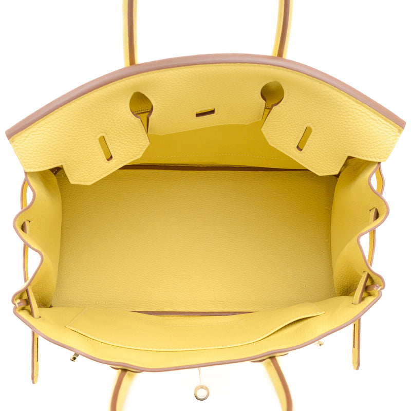 バーキン30 トゴ ジョーヌプッサン シルバー金具 B刻印 ハンドバッグ