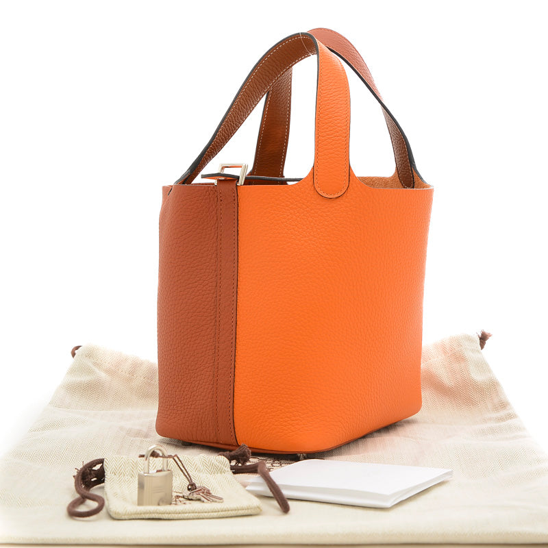 ピコタンロック PM カザック2 トリヨン オレンジ/キュイーブル/ゴールド B刻印 ハンドバッグ