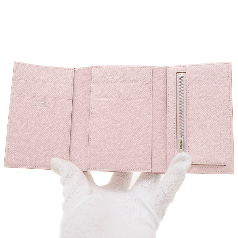 ベアンコンビネ 三つ折り財布 エプソン モーヴペール シルバー金具 B刻印 三つ折り財布