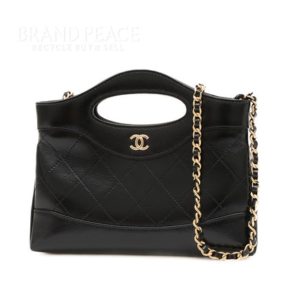 シャネル31 ミニチェーンショルダーバッグ フォンホルダー カーフ ブラック AP3656 ショルダーバッグ