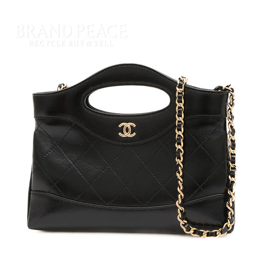 シャネル31 ミニチェーンショルダーバッグ フォンホルダー カーフ ブラック AP3656 ショルダーバッグ