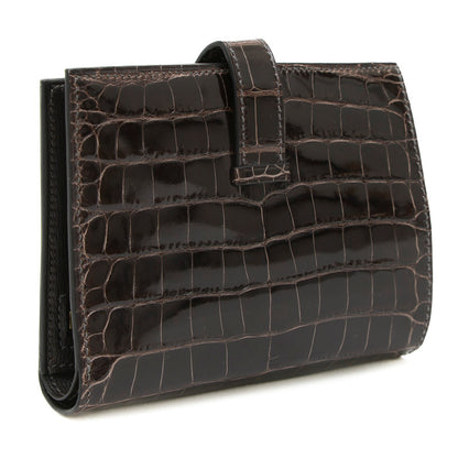 ベアンコンパクト 財布 アリゲーターリセ マカサー ゴールド金具 W刻印 二つ折り財布