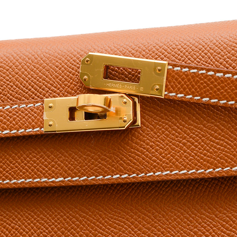 ケリー25 外縫い エプソン ゴールド ゴールド金具 W刻印 ハンドバッグ