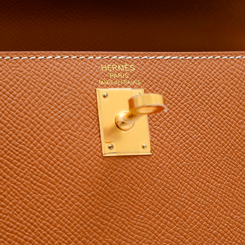 ケリー25 外縫い エプソン ゴールド ゴールド金具 W刻印 ハンドバッグ