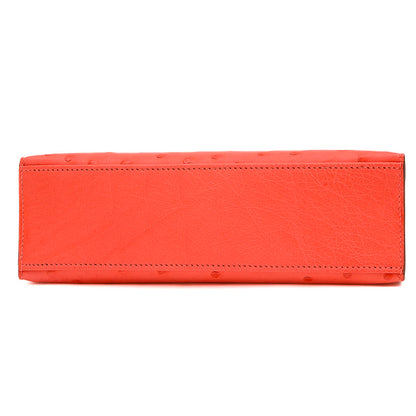 ポシェットケリー オーストリッチ ローズテキサス シルバー金具 B刻印 ハンドバッグ