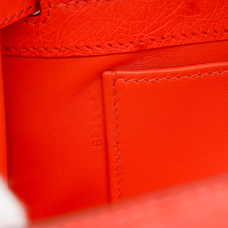 ポシェットケリー オーストリッチ ローズテキサス シルバー金具 B刻印 ハンドバッグ