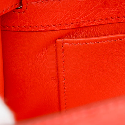 ポシェットケリー オーストリッチ ローズテキサス シルバー金具 B刻印 ハンドバッグ