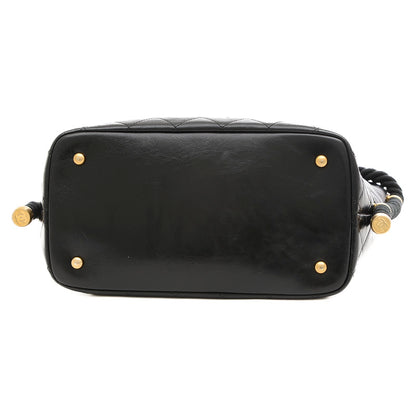 マトラッセ ロープショルダー バケットバッグ レザー ブラック ゴールド金具 ショルダーバッグ