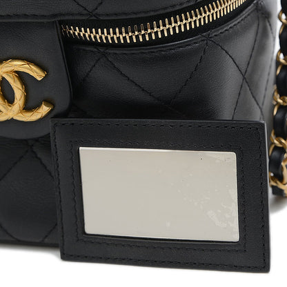 マトラッセ スモール バニティ チェーンショルダーバッグ カーフ ブラック AS3228 バニティバッグ