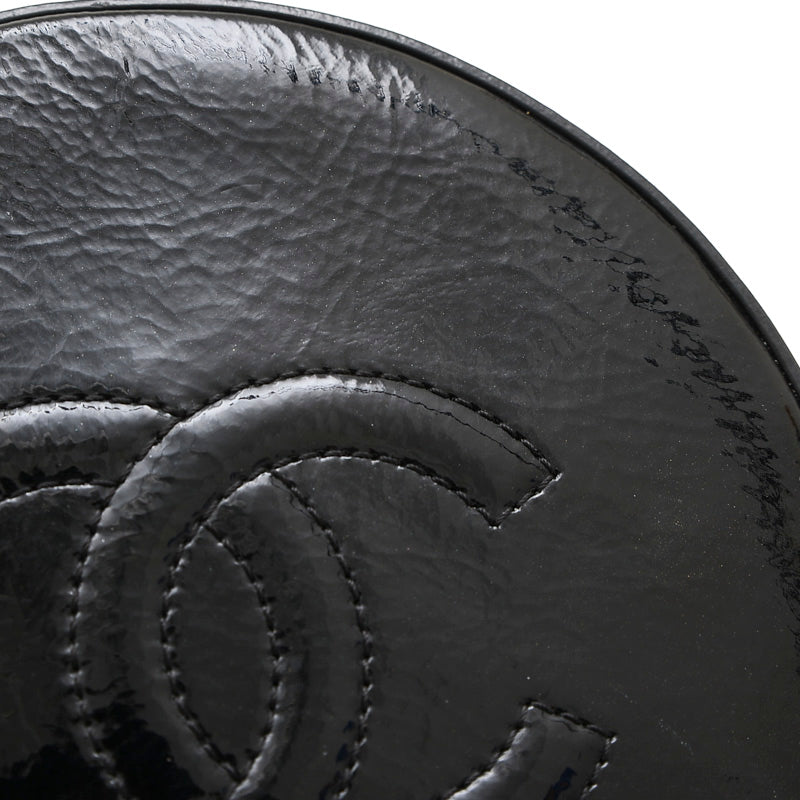 ラウンド アズアース チェーンショルダーバッグ パテントレザー ブラック A91946 ショルダーバッグ