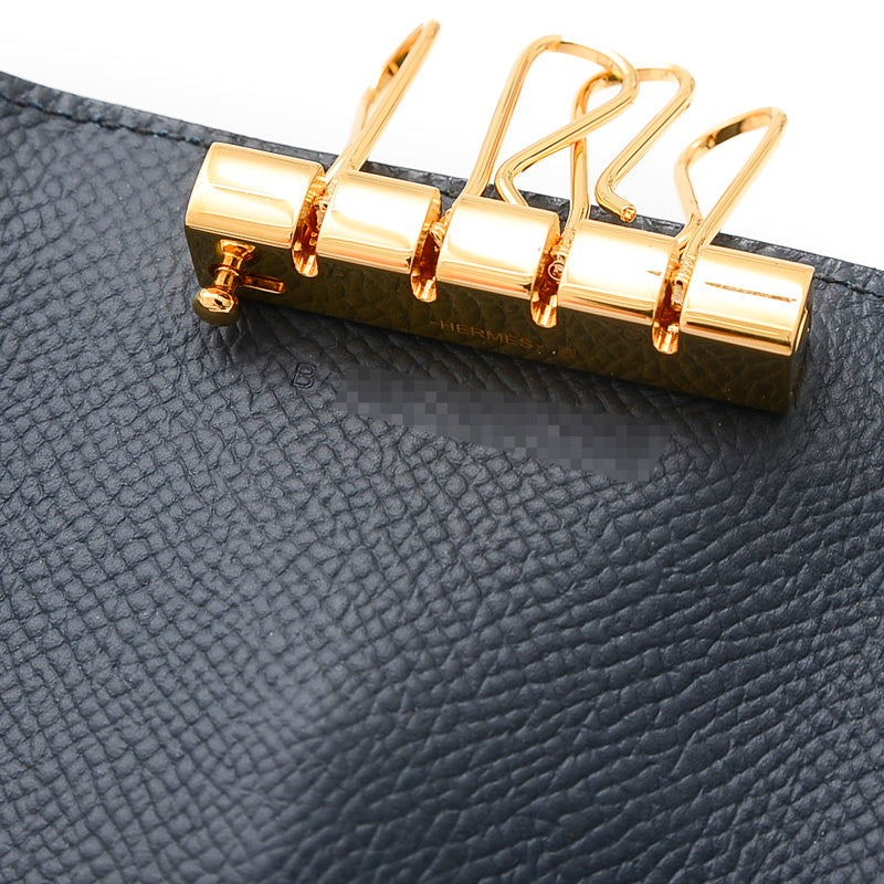 ベアン キーケース4本 エプソン ブルーインディゴ ゴールド金具 B刻印 キーケース