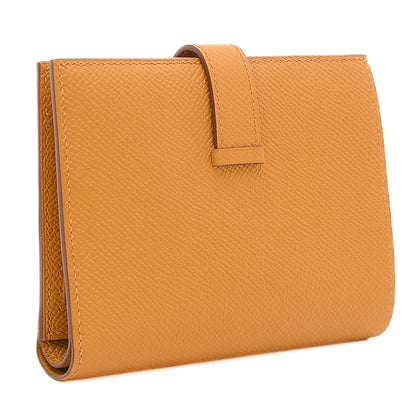 ベアンコンパクト 二つ折り財布 エプソン ビスキュイ シルバー金具 W刻印 二つ折り財布