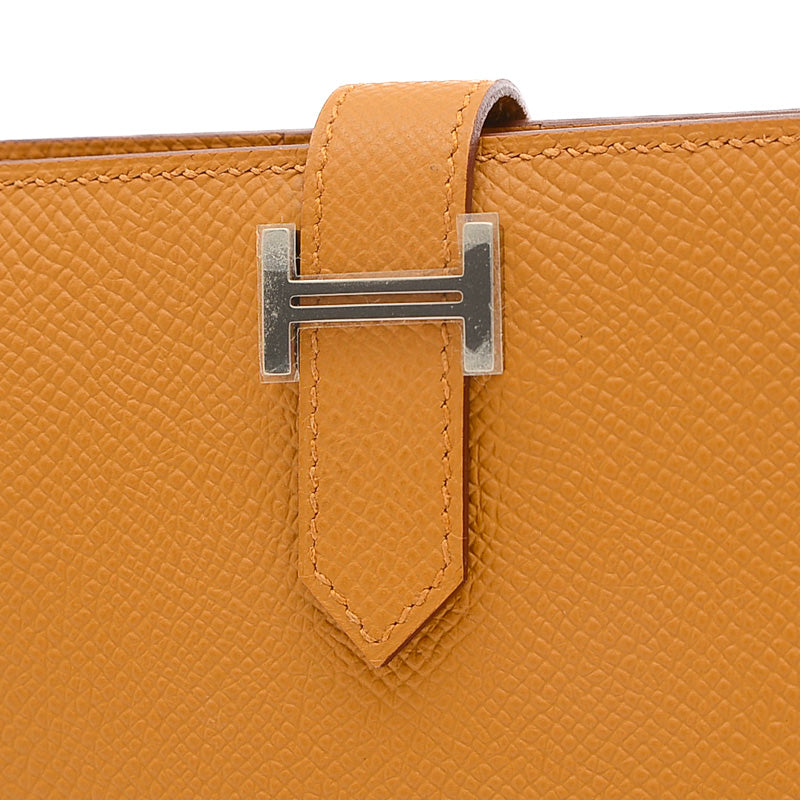 ベアンコンパクト 二つ折り財布 エプソン ビスキュイ シルバー金具 W刻印 二つ折り財布