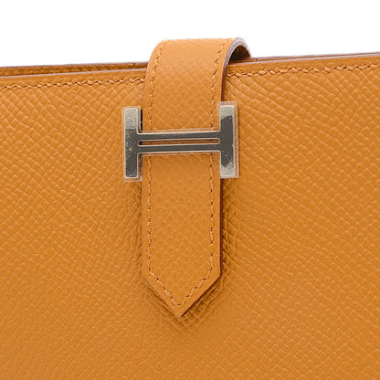 ベアンコンパクト 二つ折り財布 エプソン ビスキュイ シルバー金具 W刻印 二つ折り財布