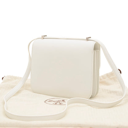 コンスタンスミニ 18 エバーカラー ニューホワイト クロコ金具 B刻印 ショルダーバッグ