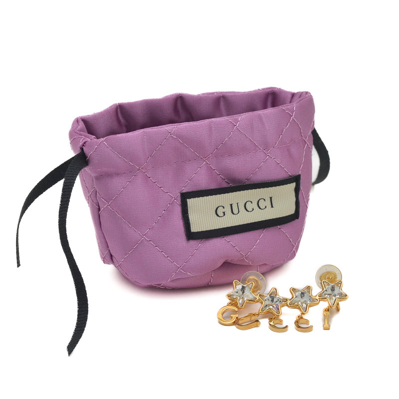 スクリプト ロゴ スター クリスタルストーン シングルイヤリング ゴールド 680267 イヤリング