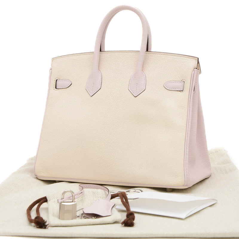 バーキン25 パーソナル シェーブル クレ/モーヴペール シルバー金具 B刻印 ハンドバッグ