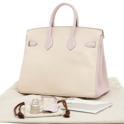 バーキン25 パーソナル シェーブル クレ/モーヴペール シルバー金具 B刻印 ハンドバッグ