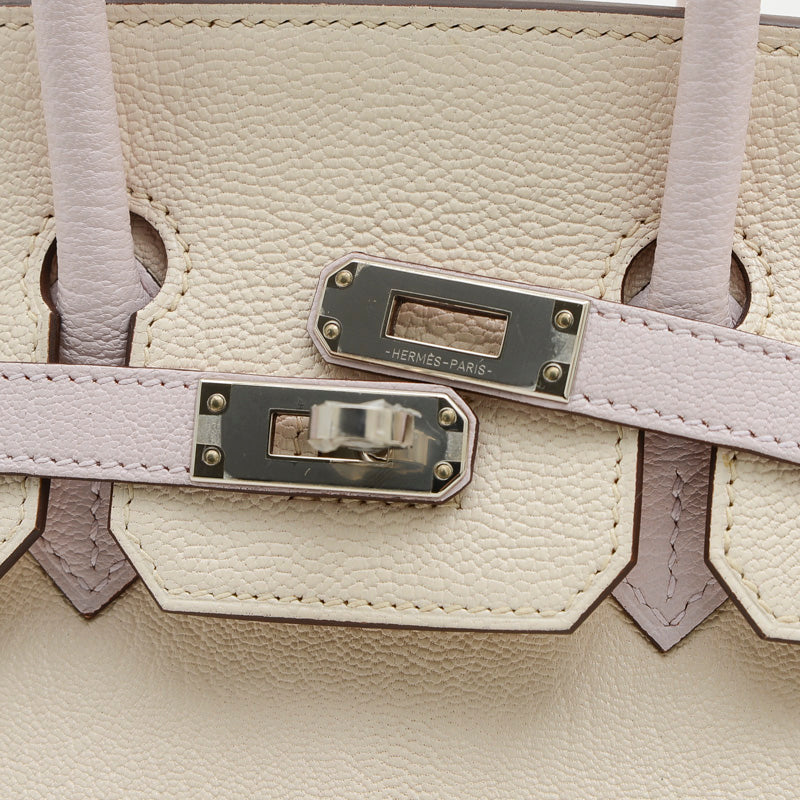 バーキン25 パーソナル シェーブル クレ/モーヴペール シルバー金具 B刻印 ハンドバッグ