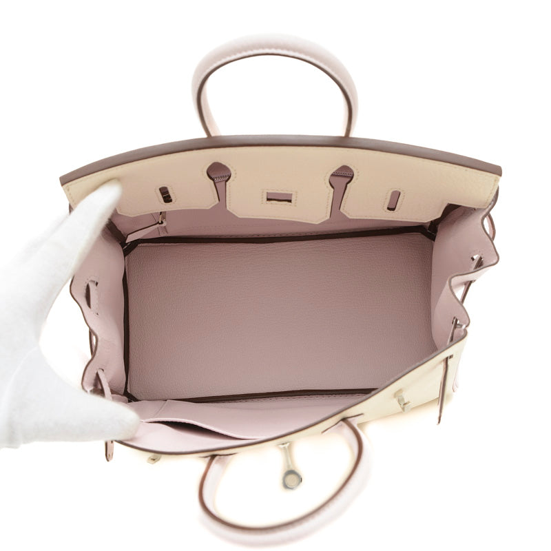 バーキン25 パーソナル シェーブル クレ/モーヴペール シルバー金具 B刻印 ハンドバッグ