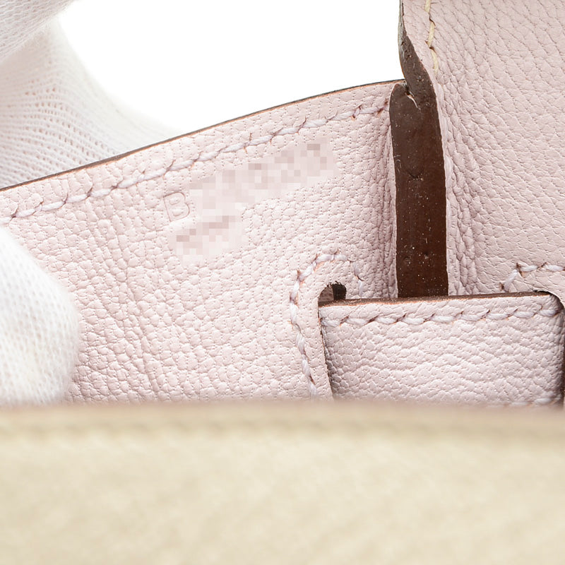 バーキン25 パーソナル シェーブル クレ/モーヴペール シルバー金具 B刻印 ハンドバッグ