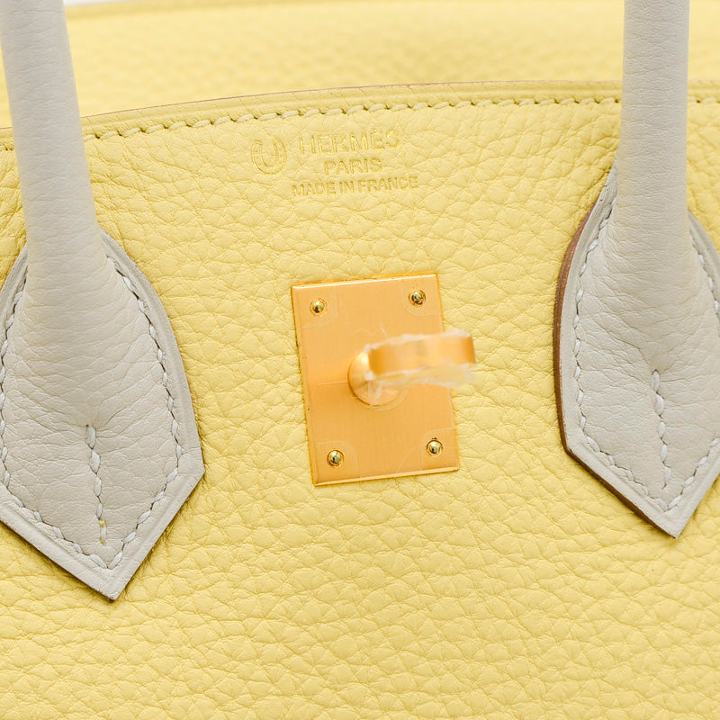 バーキン25 パーソナル トゴ ジョーヌプッサン/グリペール B刻印 ハンドバッグ