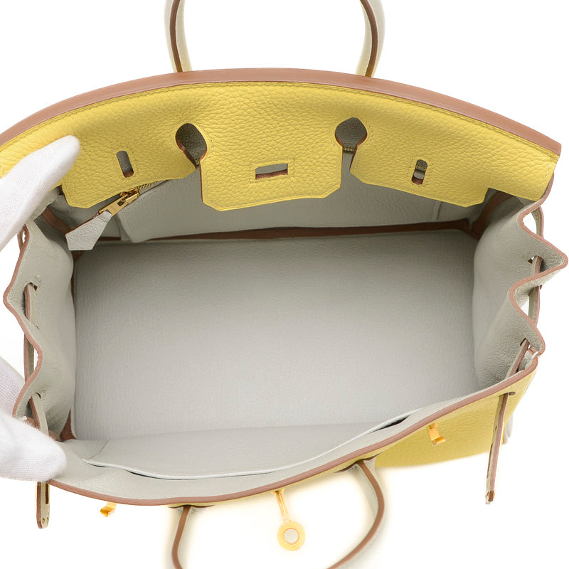 バーキン25 パーソナル トゴ ジョーヌプッサン/グリペール B刻印 ハンドバッグ