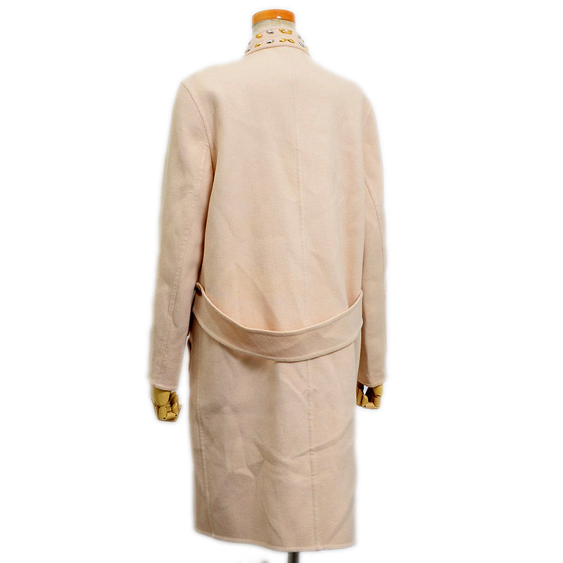 コート スタッズ付き ウール/アンゴラ ベージュ 38サイズ コート