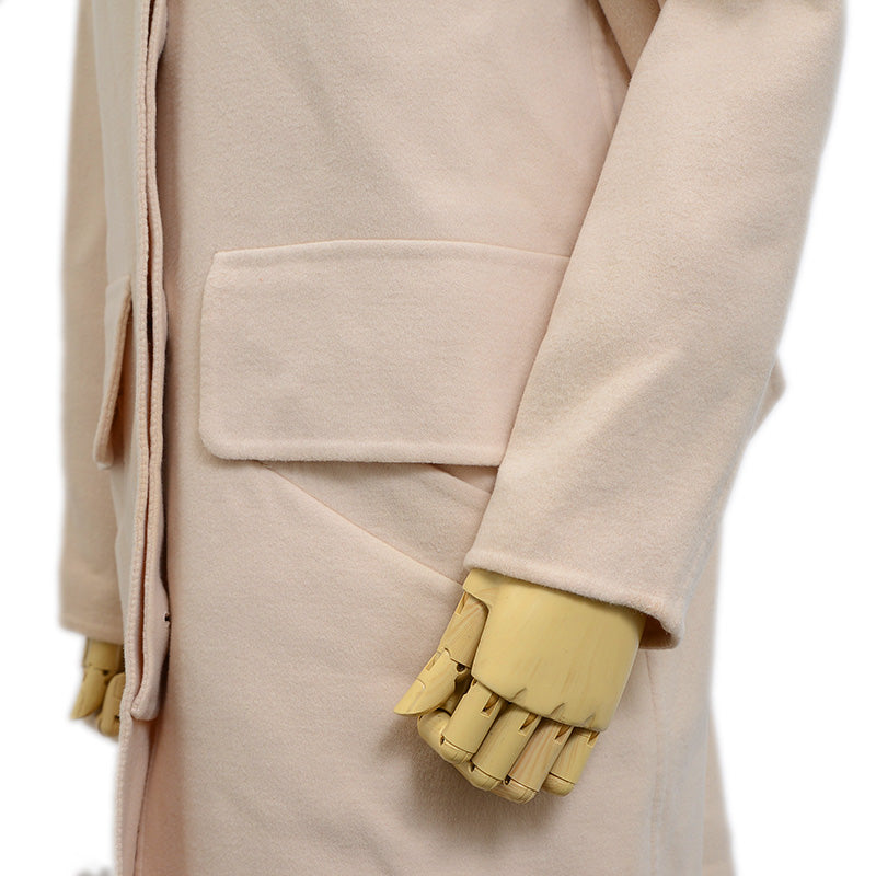 コート スタッズ付き ウール/アンゴラ ベージュ 38サイズ コート