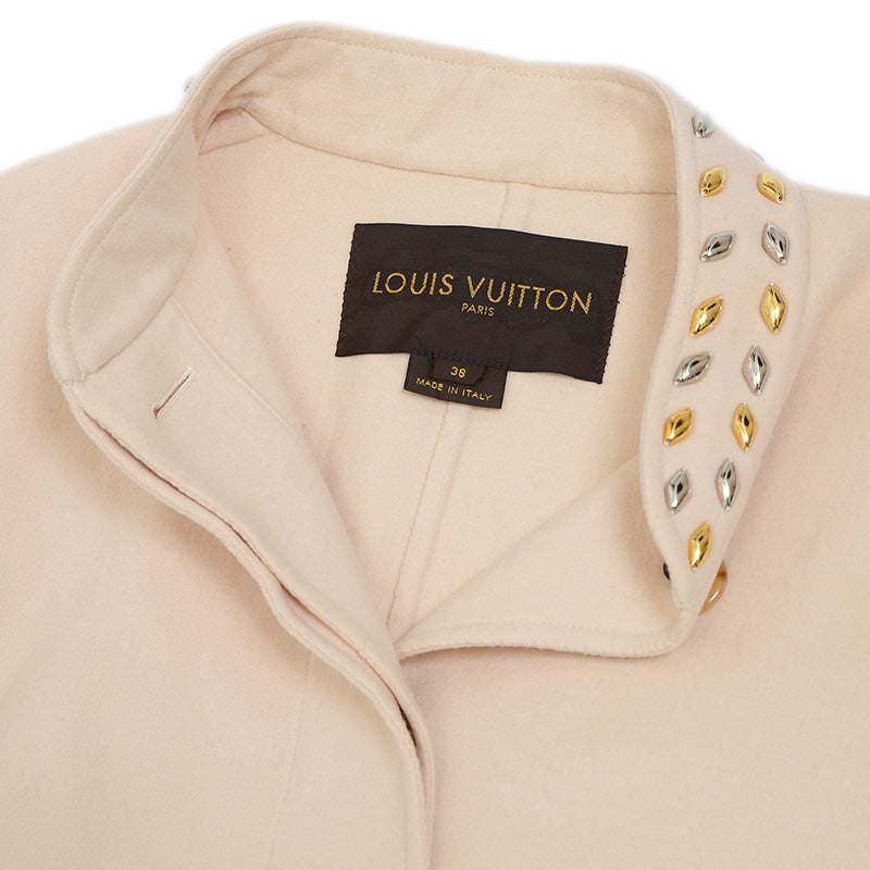 コート スタッズ付き ウール/アンゴラ ベージュ 38サイズ コート